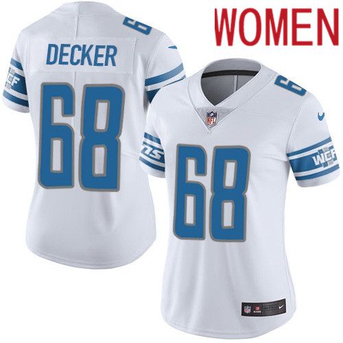 Women Detroit Lions #68 Taylor Decker Nike White Vapor Limited NFL Jersey->women nfl jersey->Women Jersey